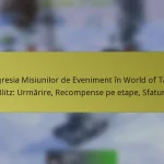 Progresia Misiunilor de Eveniment în World of Tanks Blitz: Urmărire, Recompense pe etape, Sfaturi